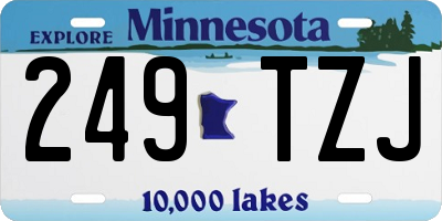MN license plate 249TZJ