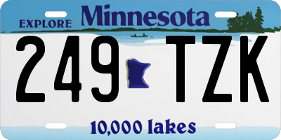 MN license plate 249TZK