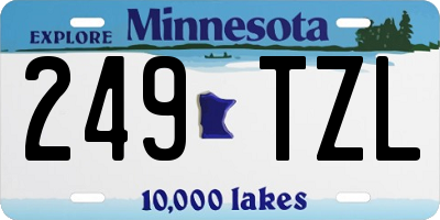 MN license plate 249TZL