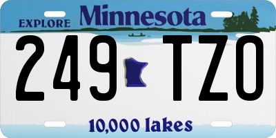 MN license plate 249TZO