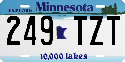 MN license plate 249TZT