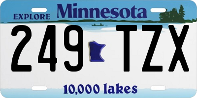MN license plate 249TZX