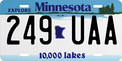 MN license plate 249UAA