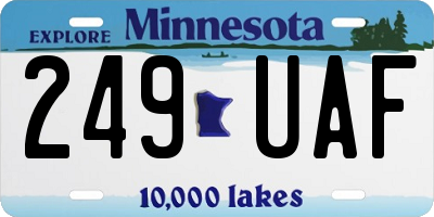 MN license plate 249UAF