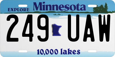 MN license plate 249UAW