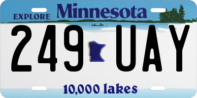 MN license plate 249UAY