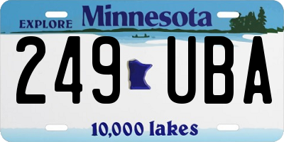 MN license plate 249UBA