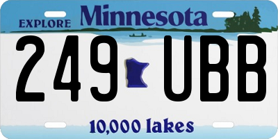 MN license plate 249UBB