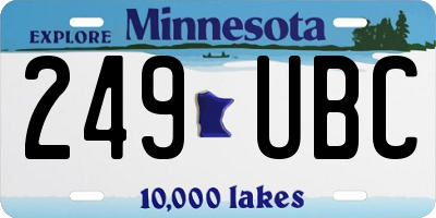 MN license plate 249UBC