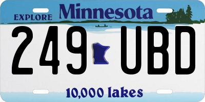 MN license plate 249UBD