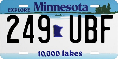 MN license plate 249UBF