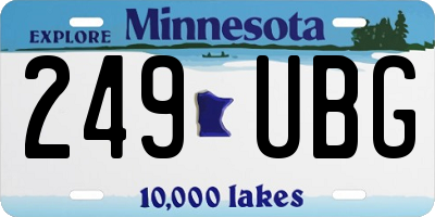 MN license plate 249UBG