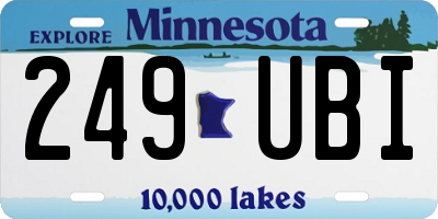 MN license plate 249UBI