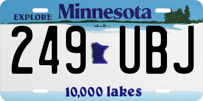 MN license plate 249UBJ