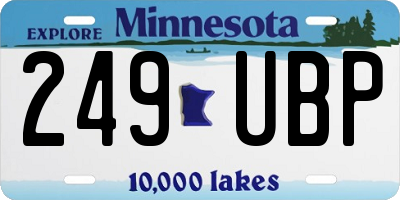 MN license plate 249UBP