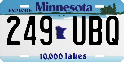 MN license plate 249UBQ