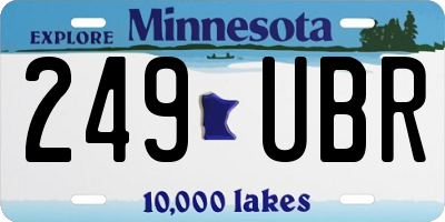 MN license plate 249UBR