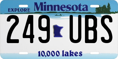 MN license plate 249UBS