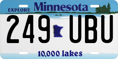 MN license plate 249UBU