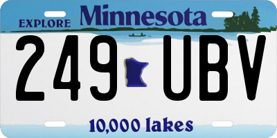 MN license plate 249UBV
