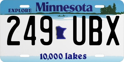 MN license plate 249UBX
