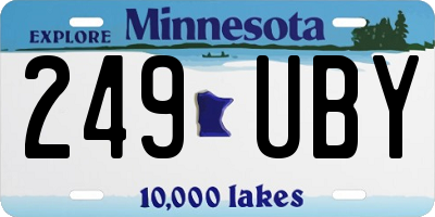 MN license plate 249UBY