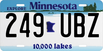 MN license plate 249UBZ
