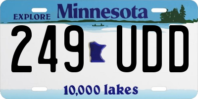 MN license plate 249UDD