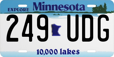 MN license plate 249UDG