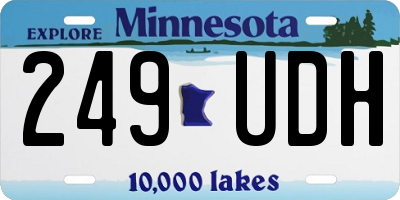 MN license plate 249UDH