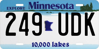 MN license plate 249UDK