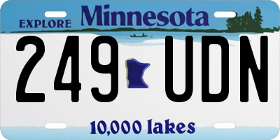 MN license plate 249UDN