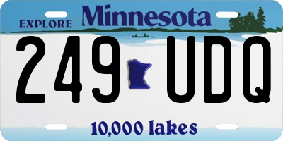 MN license plate 249UDQ