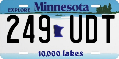 MN license plate 249UDT