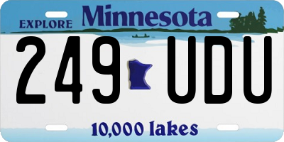 MN license plate 249UDU