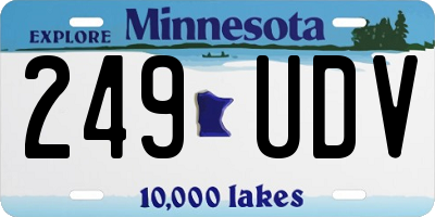 MN license plate 249UDV