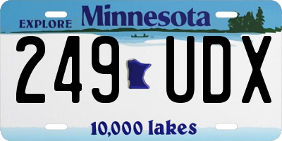 MN license plate 249UDX