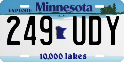 MN license plate 249UDY