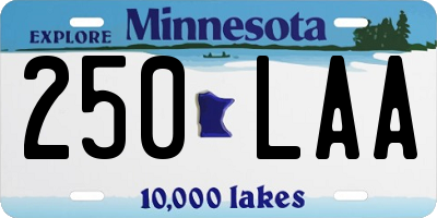 MN license plate 250LAA