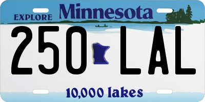 MN license plate 250LAL