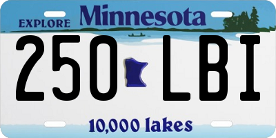 MN license plate 250LBI