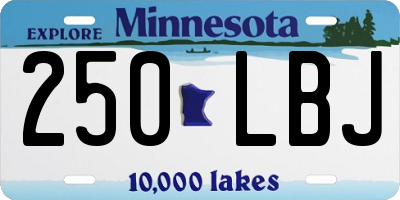 MN license plate 250LBJ