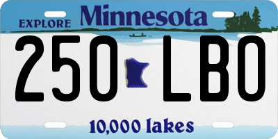MN license plate 250LBO