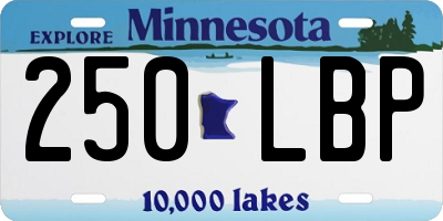 MN license plate 250LBP