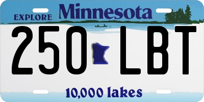 MN license plate 250LBT