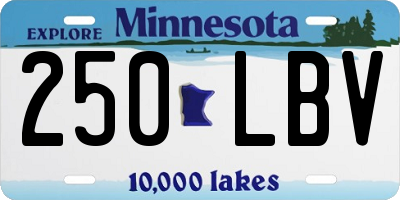 MN license plate 250LBV