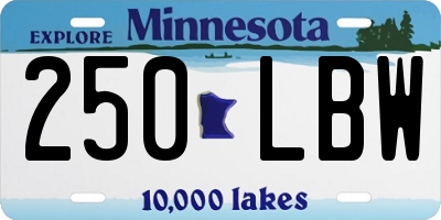 MN license plate 250LBW