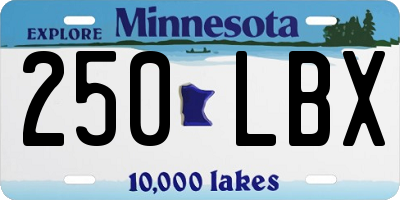 MN license plate 250LBX