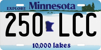 MN license plate 250LCC