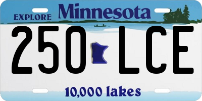 MN license plate 250LCE